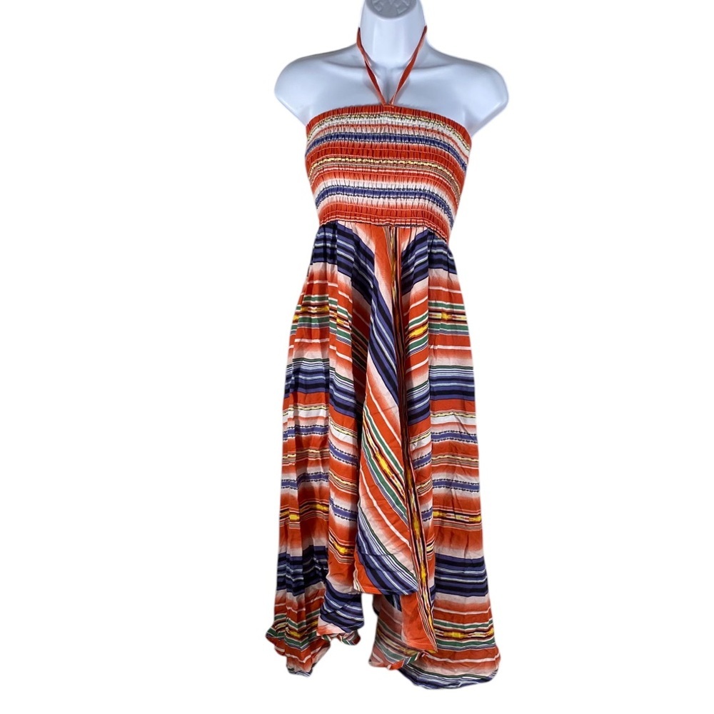 Philosophy Striped Halter Sun Dress - Multicolor XS